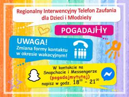 Regionalny Telefon Zaufania – zmiana formy funkcjonowania